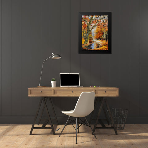 Romantic Nature in Autumn XII Black Modern Wood Framed Art Print by Medeiros, Celito