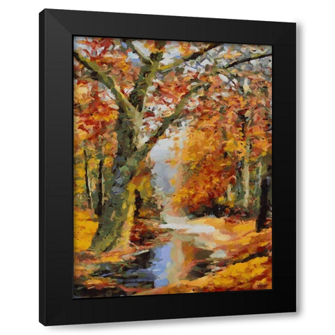 Romantic Nature in Autumn XII Black Modern Wood Framed Art Print with Double Matting by Medeiros, Celito