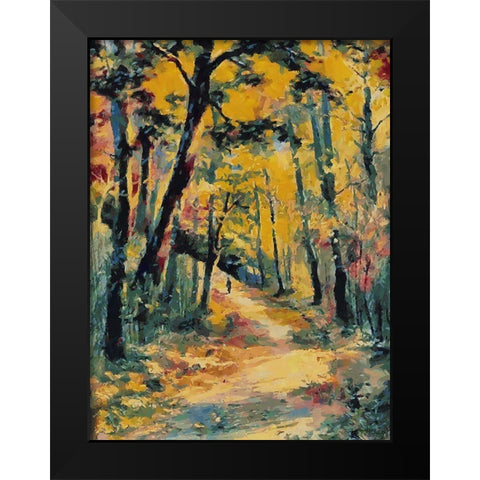 Romantic Nature in Autumn XIII Black Modern Wood Framed Art Print by Medeiros, Celito