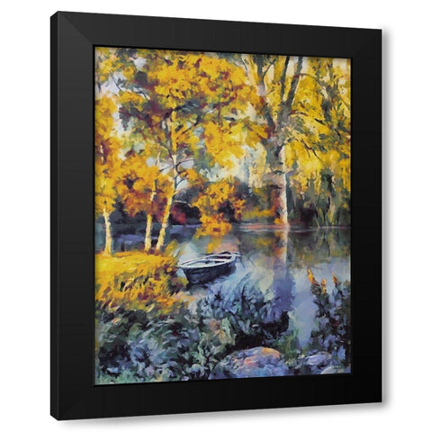 Romantic Nature in Autumn XIV Black Modern Wood Framed Art Print with Double Matting by Medeiros, Celito
