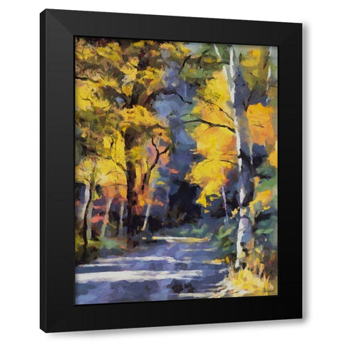 Romantic Nature in Autumn XV Black Modern Wood Framed Art Print with Double Matting by Medeiros, Celito