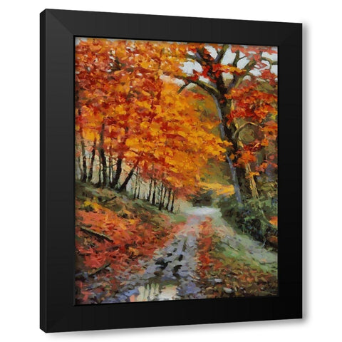 Romantic Nature in Autumn XVII Black Modern Wood Framed Art Print by Medeiros, Celito