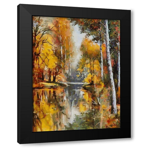 Romantic Nature in Autumn XVIII Black Modern Wood Framed Art Print by Medeiros, Celito