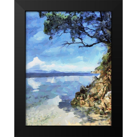 Lake Titicaca Black Modern Wood Framed Art Print by Medeiros, Celito