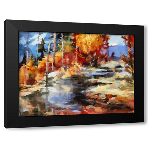Stream in Winter II Black Modern Wood Framed Art Print with Double Matting by Medeiros, Celito