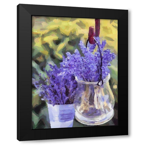 Container with Lavender Black Modern Wood Framed Art Print by Medeiros, Celito