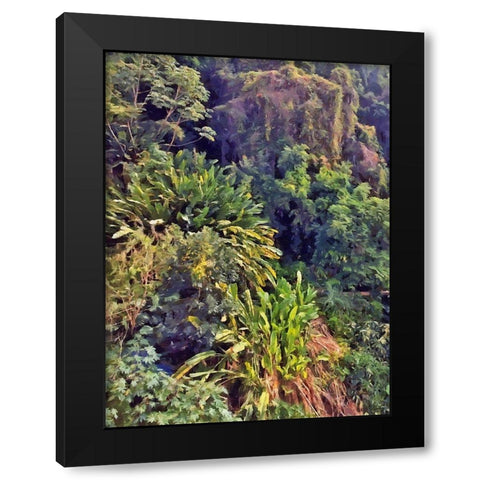 Tropical  Forrest Black Modern Wood Framed Art Print by Medeiros, Celito