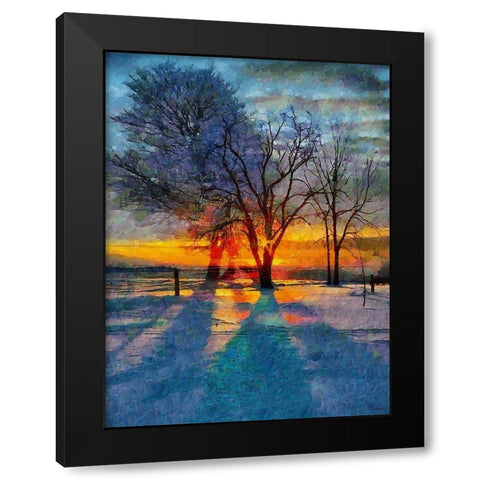Sunrise in Frozen Landscape I Black Modern Wood Framed Art Print with Double Matting by Medeiros, Celito