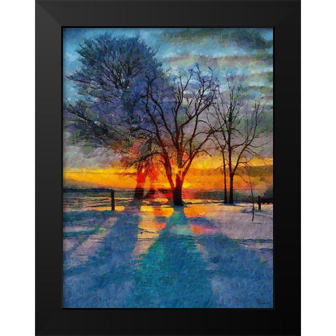 Sunrise in Frozen Landscape I Black Modern Wood Framed Art Print by Medeiros, Celito