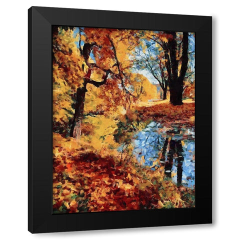 Bay in Autumn I Black Modern Wood Framed Art Print with Double Matting by Medeiros, Celito