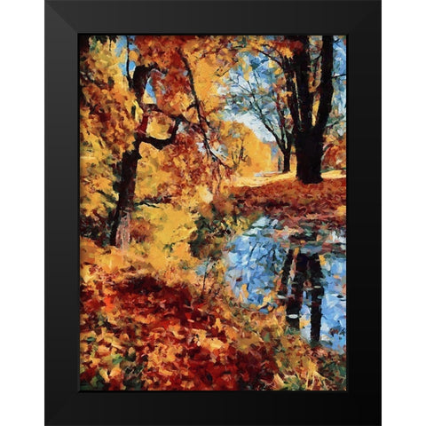 Bay in Autumn I Black Modern Wood Framed Art Print by Medeiros, Celito