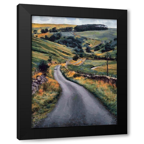 The Way to Green Valley Black Modern Wood Framed Art Print by Medeiros, Celito