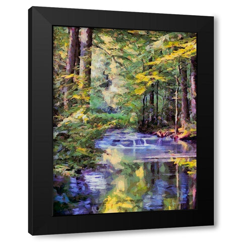Small Watterfall Black Modern Wood Framed Art Print with Double Matting by Medeiros, Celito