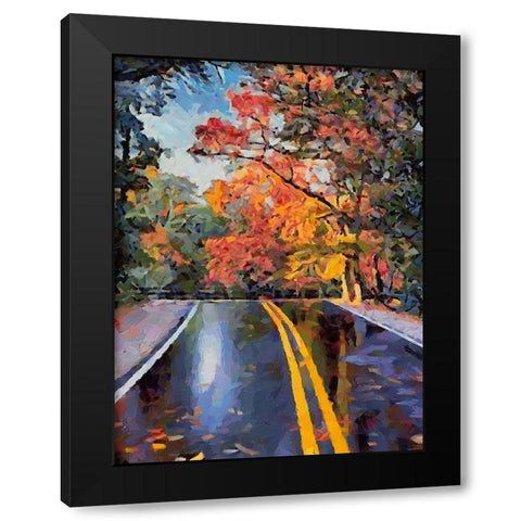 Road like a Mirror Black Modern Wood Framed Art Print by Medeiros, Celito