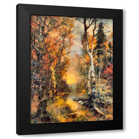 Deep Autumn Sunset Black Modern Wood Framed Art Print by Medeiros, Celito