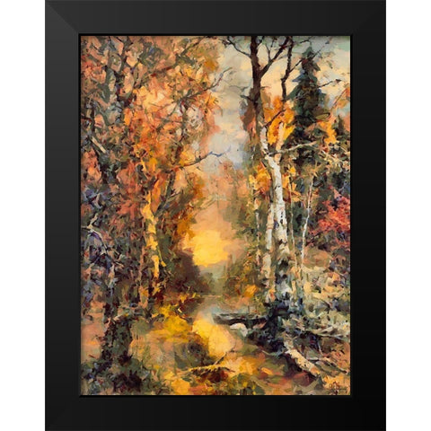 Deep Autumn Sunset Black Modern Wood Framed Art Print by Medeiros, Celito