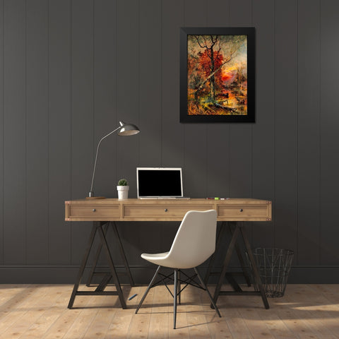Deep Autumn Sunset II Black Modern Wood Framed Art Print by Medeiros, Celito