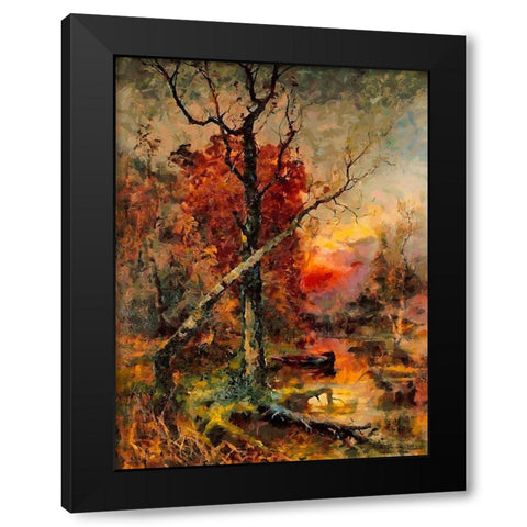 Deep Autumn Sunset II Black Modern Wood Framed Art Print with Double Matting by Medeiros, Celito