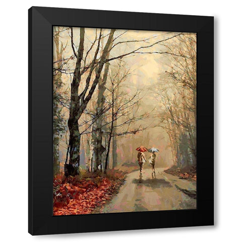 Romantic Date Black Modern Wood Framed Art Print with Double Matting by Medeiros, Celito