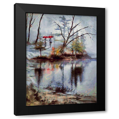 Winter Date  Black Modern Wood Framed Art Print by Medeiros, Celito