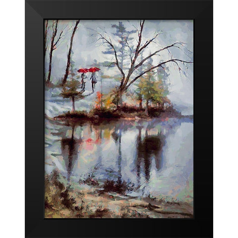 Winter Date  Black Modern Wood Framed Art Print by Medeiros, Celito