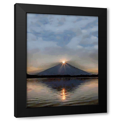 Sunrise over the Volcano Black Modern Wood Framed Art Print by Medeiros, Celito