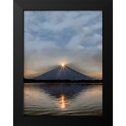 Sunrise over the Volcano Black Modern Wood Framed Art Print by Medeiros, Celito