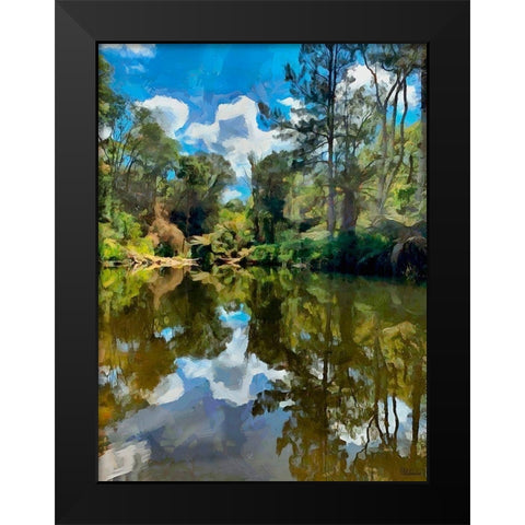 Tropical Pond Black Modern Wood Framed Art Print by Medeiros, Celito