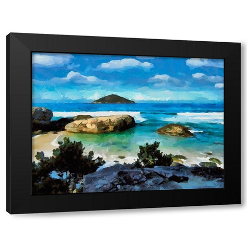 Beach in Brazil Black Modern Wood Framed Art Print by Medeiros, Celito