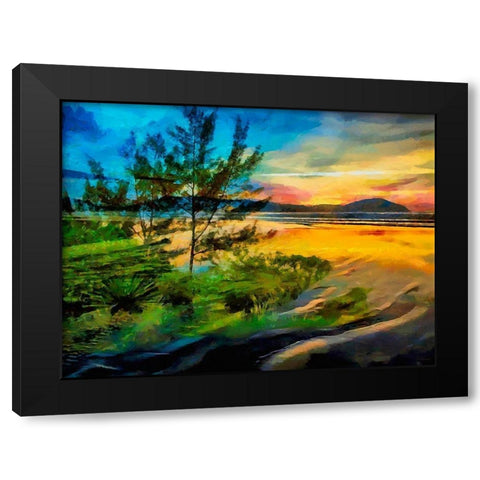 Lake after Sunset Black Modern Wood Framed Art Print with Double Matting by Medeiros, Celito