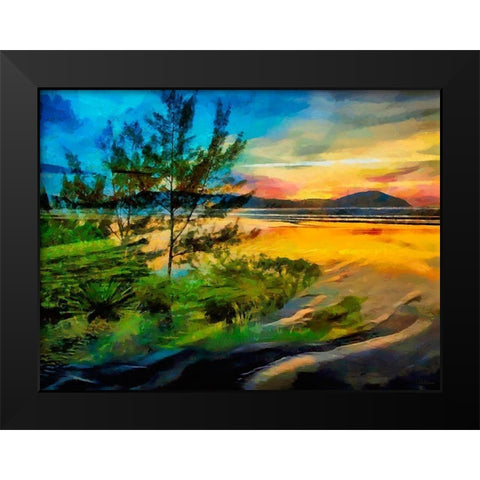 Lake after Sunset Black Modern Wood Framed Art Print by Medeiros, Celito