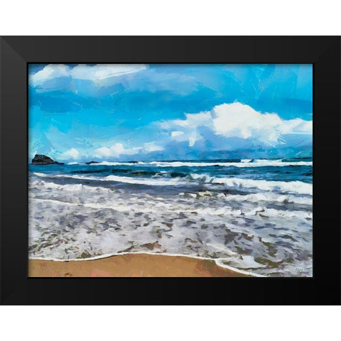 Rocks in the Surf III Black Modern Wood Framed Art Print by Medeiros, Celito