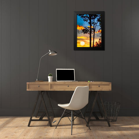 Evening is Approaching Black Modern Wood Framed Art Print by Medeiros, Celito