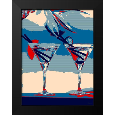 Two Drinks I Black Modern Wood Framed Art Print by Medeiros, Celito