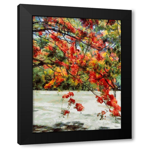 Flowering Tree on the Beach Black Modern Wood Framed Art Print by Medeiros, Celito