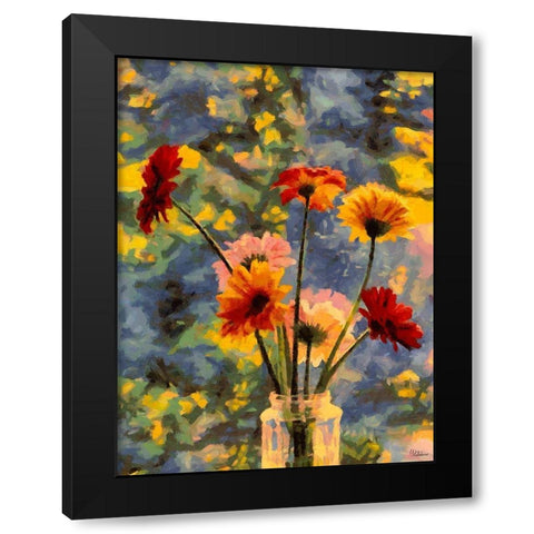 Flower in the Vase Black Modern Wood Framed Art Print by Medeiros, Celito