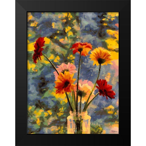 Flower in the Vase Black Modern Wood Framed Art Print by Medeiros, Celito