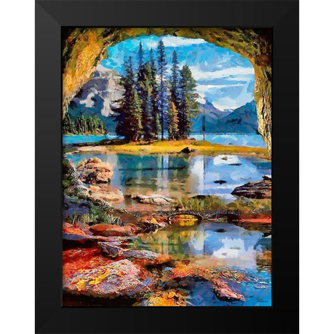 Tree Island in National Park Black Modern Wood Framed Art Print by Medeiros, Celito