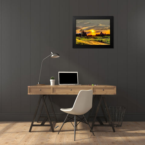 Sunlit House Black Modern Wood Framed Art Print by Medeiros, Celito