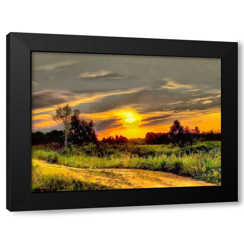 Sunlit House Black Modern Wood Framed Art Print with Double Matting by Medeiros, Celito