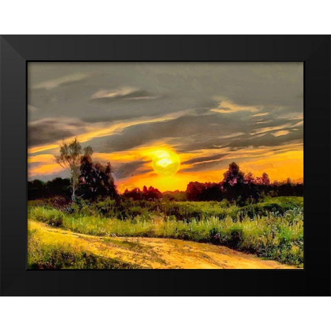 Sunlit House Black Modern Wood Framed Art Print by Medeiros, Celito
