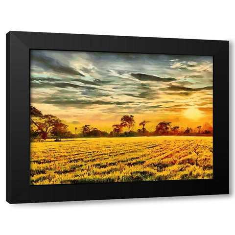 Sunset above the Road II Black Modern Wood Framed Art Print by Medeiros, Celito
