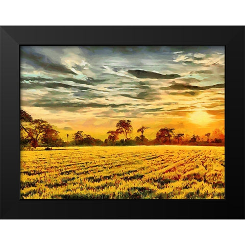 Sunset above the Road II Black Modern Wood Framed Art Print by Medeiros, Celito
