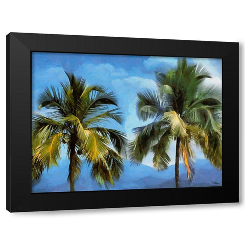 Coconut Tree Black Modern Wood Framed Art Print with Double Matting by Medeiros, Celito
