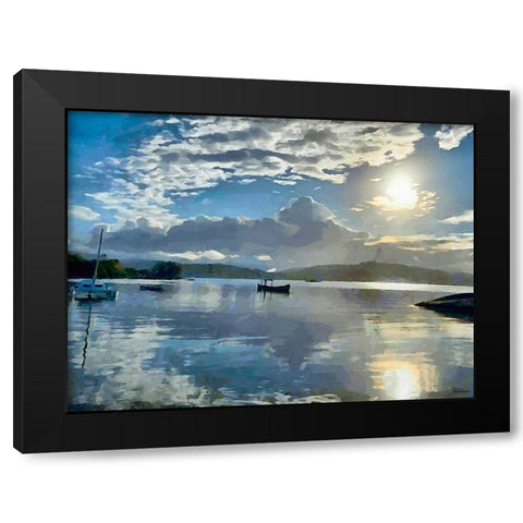 Two Coconut Trees Black Modern Wood Framed Art Print by Medeiros, Celito