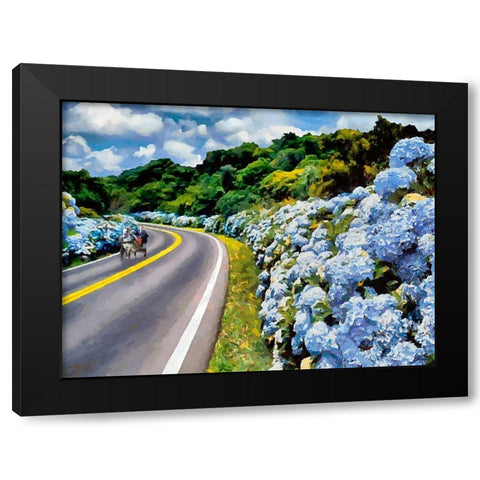 Paradise on Earth Black Modern Wood Framed Art Print by Medeiros, Celito