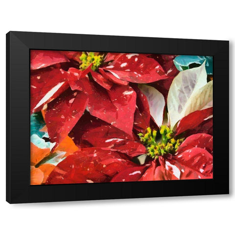 Red Flowers I Black Modern Wood Framed Art Print by Medeiros, Celito