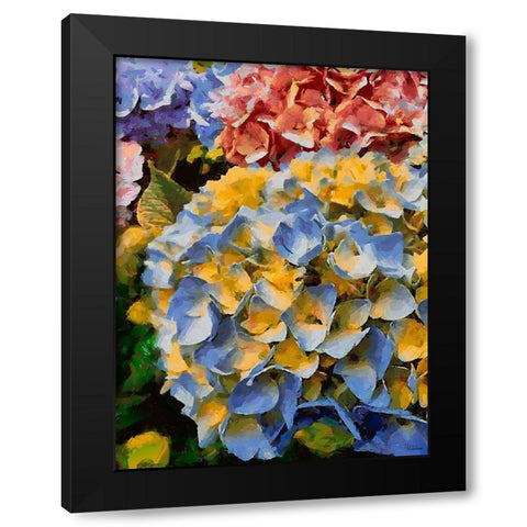 Purple - Yellow Flower Black Modern Wood Framed Art Print with Double Matting by Medeiros, Celito