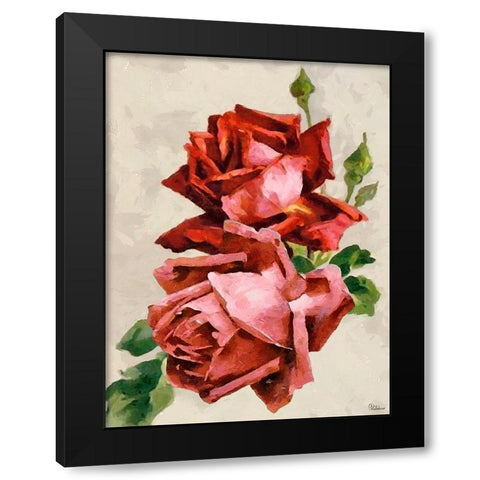 Red Roses III Black Modern Wood Framed Art Print by Medeiros, Celito