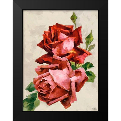Red Roses III Black Modern Wood Framed Art Print by Medeiros, Celito